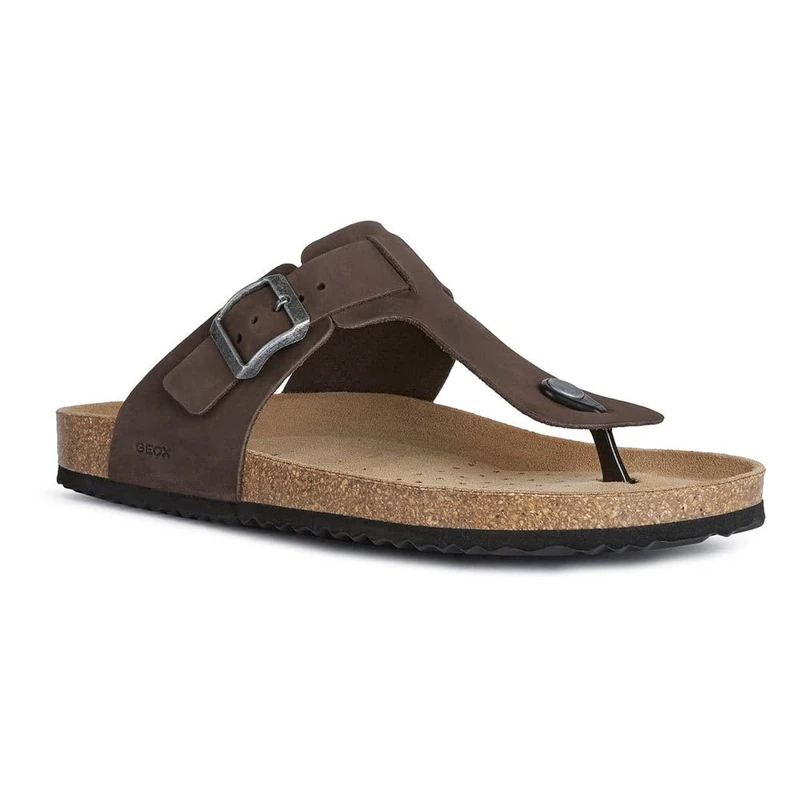 Geox Mens U Ghita Sandals, Dk Coffee, 9 UK