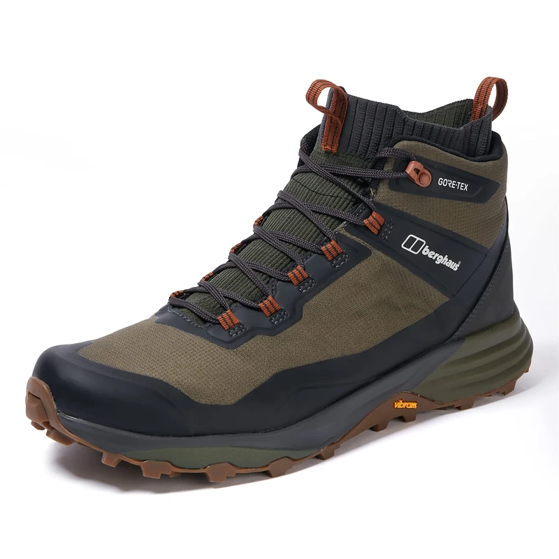 Berghaus Men's Vc22 Multisport Gore-Tex Mid-Ankle Walking Hiking Boots | Durable | Waterproof | Breathable | Vibram, Dark Brown/Dark Green, 11.5