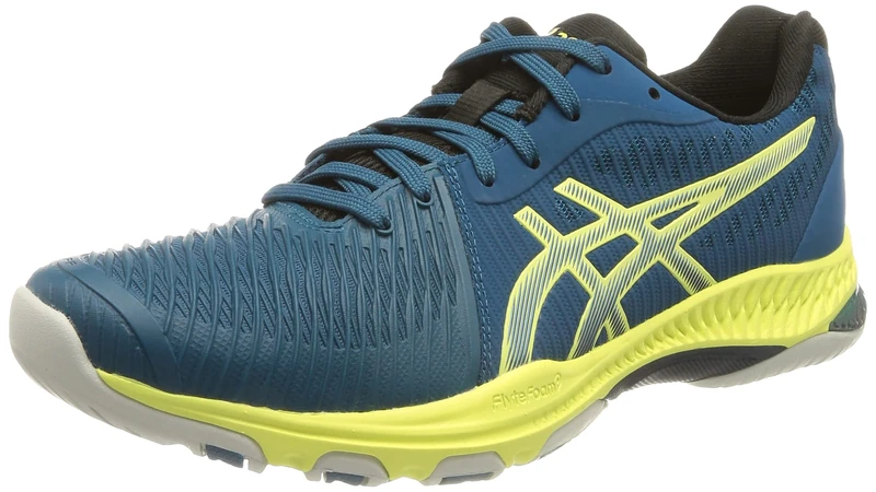 Asics Men's Netburner Ballistic FF 2 Volleyball Shoe, DEEP SEA Teal/Glow Yellow, 17.5 UK