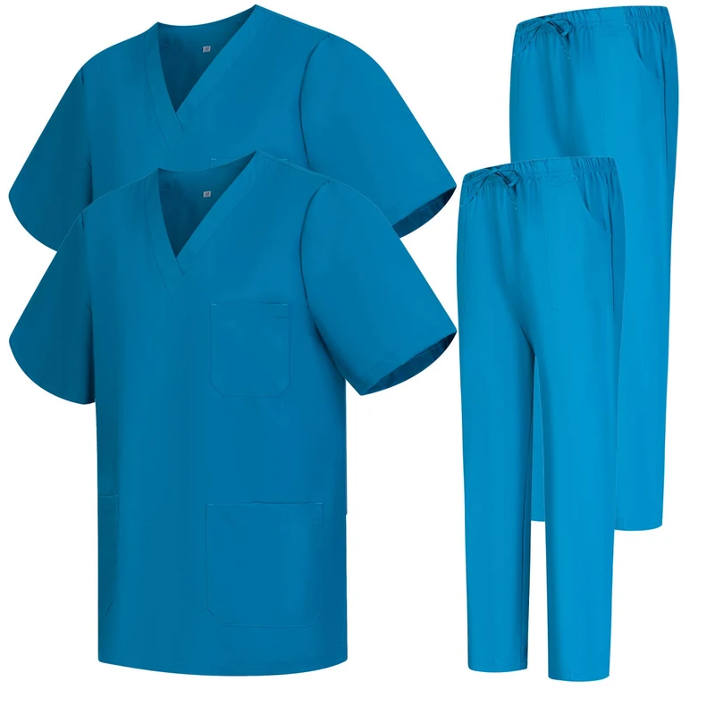 MISEMIYA - Pack * 2 Pcs - Uniforms Unisex Scrub Set – Medical Uniform with Scrub Top and Pants - Ref.2-8178 - Medium, Turquoise 68