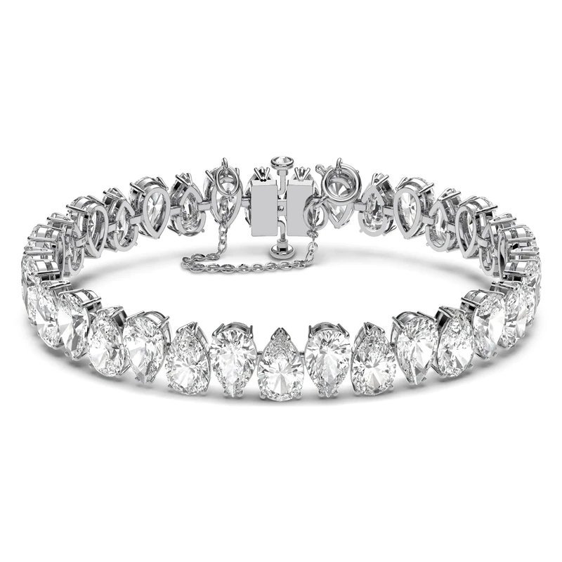 Swarovski Zirconia Crystal Bracelet, White Crystals in a Rhodium Plated Setting, from the Millenia Collection