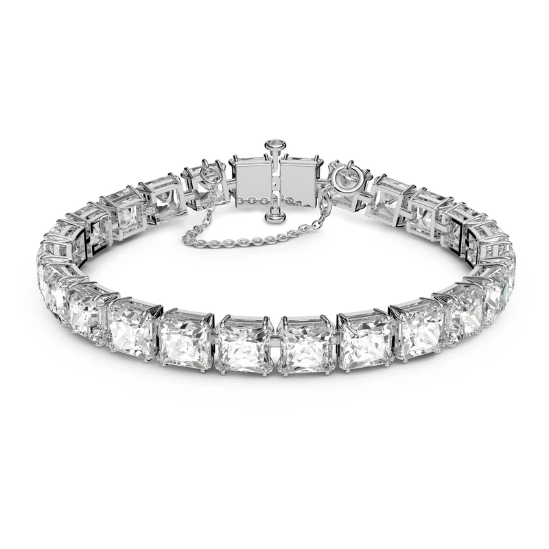 Swarovski Millenia Bracelet, Square Cut Clear Crystals in a Rhodium Plated Setting, from the Millenia Collection