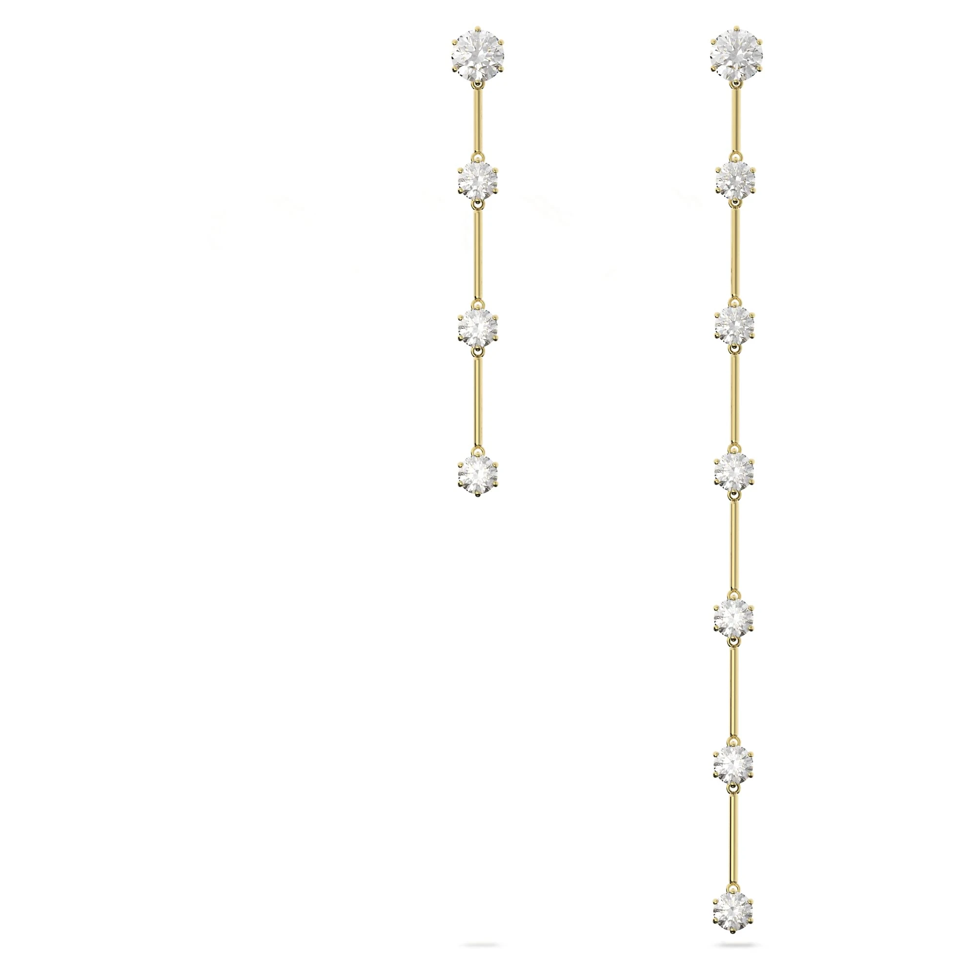 Swarovski Earrings, Pair of Asymmetric, Gold Tone Plated, Dangly Earrings, from the Constella Collection