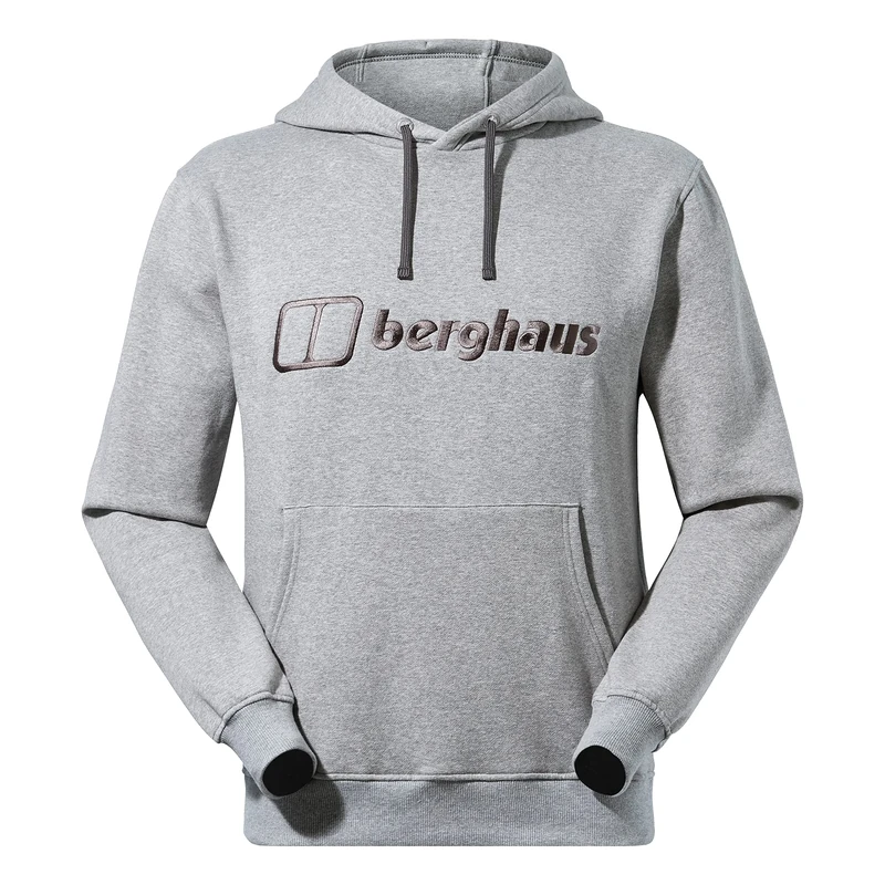 Berghaus Men's Logo Pullover Hoodie | Added Warmth | Extra Comfortable, Grey Marl Bci, L