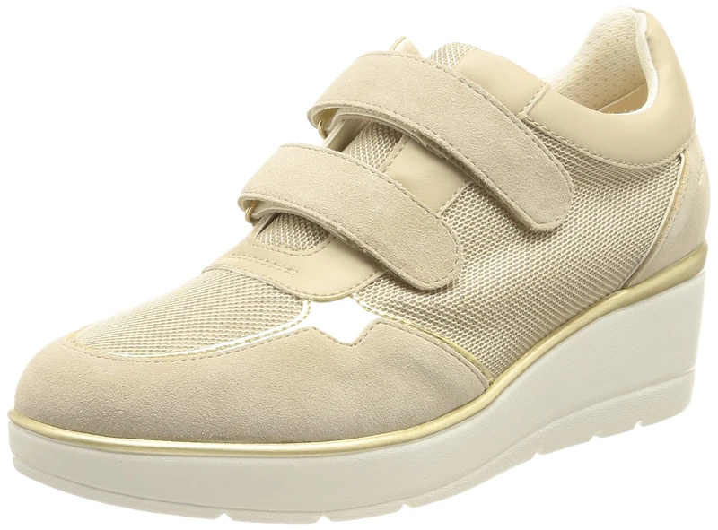 Geox Womens D Ilde B Sneakers, Lt Taupe, 6 UK