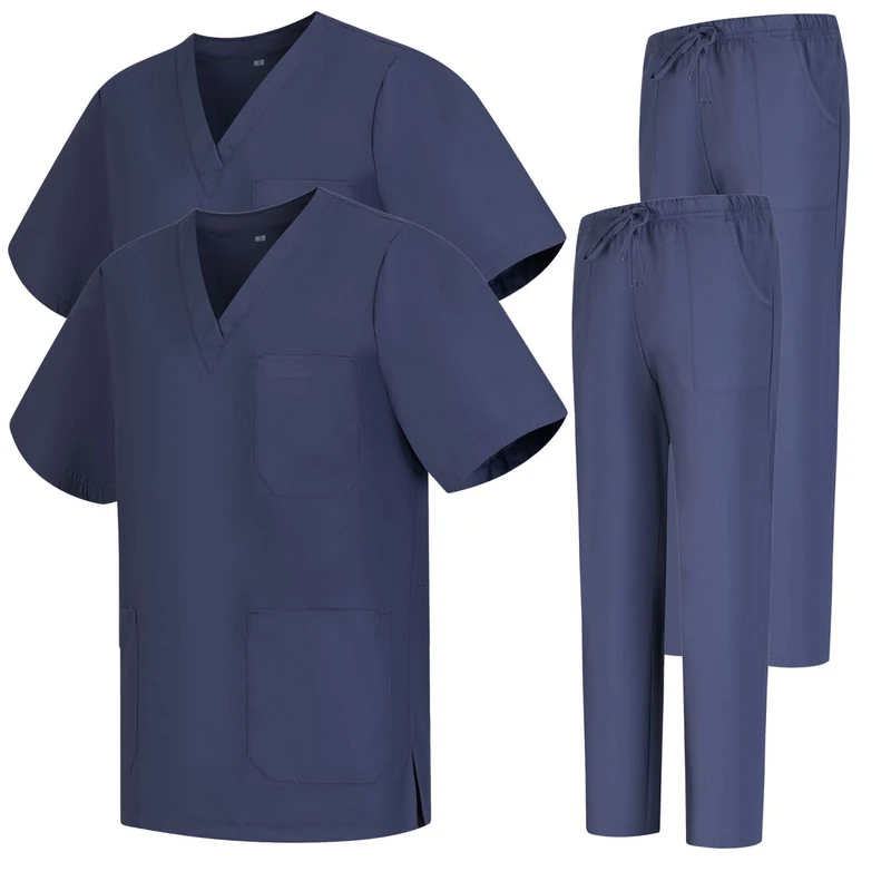 MISEMIYA - Pack * 2 Pcs - Uniforms Unisex Scrub Set – Medical Uniform with Scrub Top and Pants - Ref.2-8178 - X-Small, Gray 68