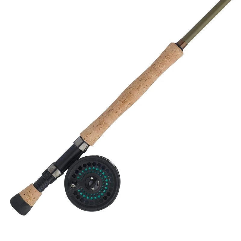 Shakespeare Cedar Canyon Stream Fly Kit 7/8 Size Reel - 9' - 7/8wt - 4pc, Fishing Rod and Reel Combo, Fly combos, Fly Fishing, Ready To Fish, Unisex, Olive Green