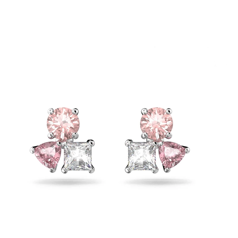Swarovski Attract earrings, Multicoloured, Rhodium plated
