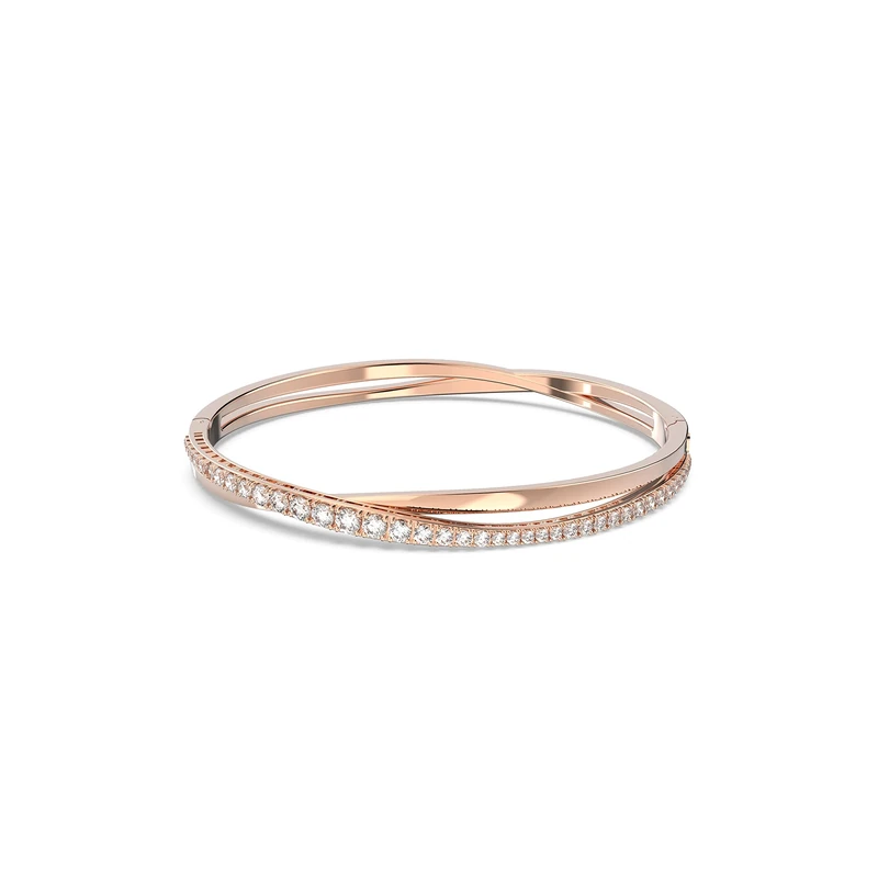 Swarovski Bangle, White Stones in a Rose Gold Tone Plated Setting, from the Twist Collection