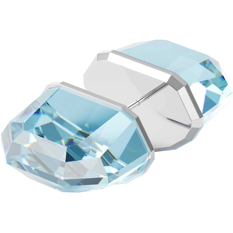 Swarovski Lucent stud earring, Single, Blue, Rhodium plated