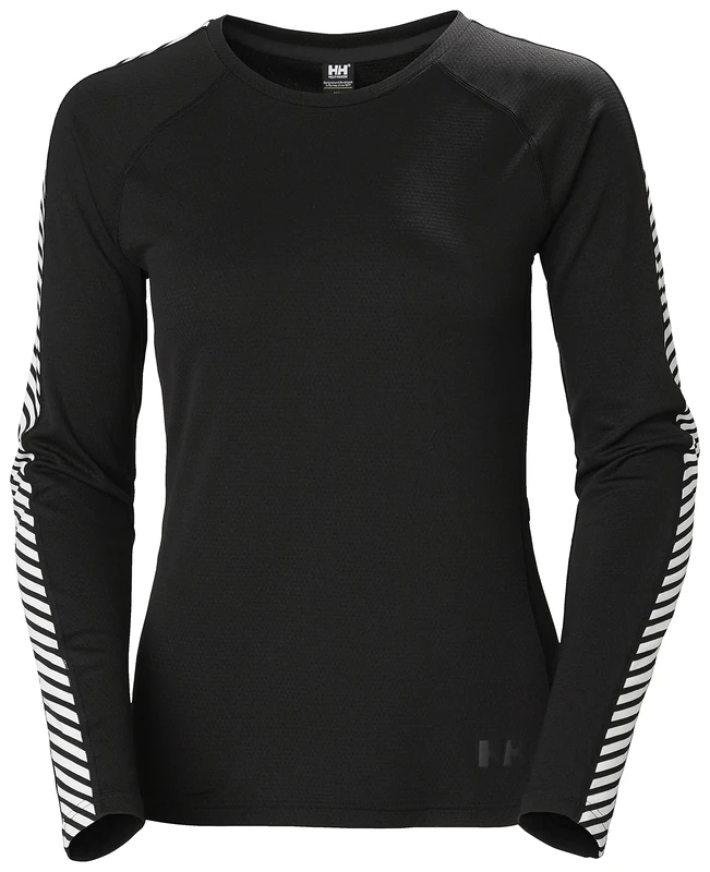 Helly Hansen Women's W Lifa Active Stripe Crew, Black, M