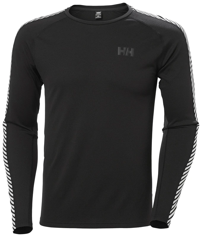 Helly Hansen Men's Lifa Active Stripe Crew, Black, L