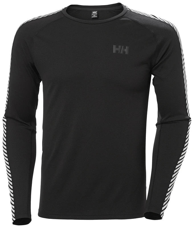 Helly Hansen Men's LIFA Active Stripe Crew, Black, S