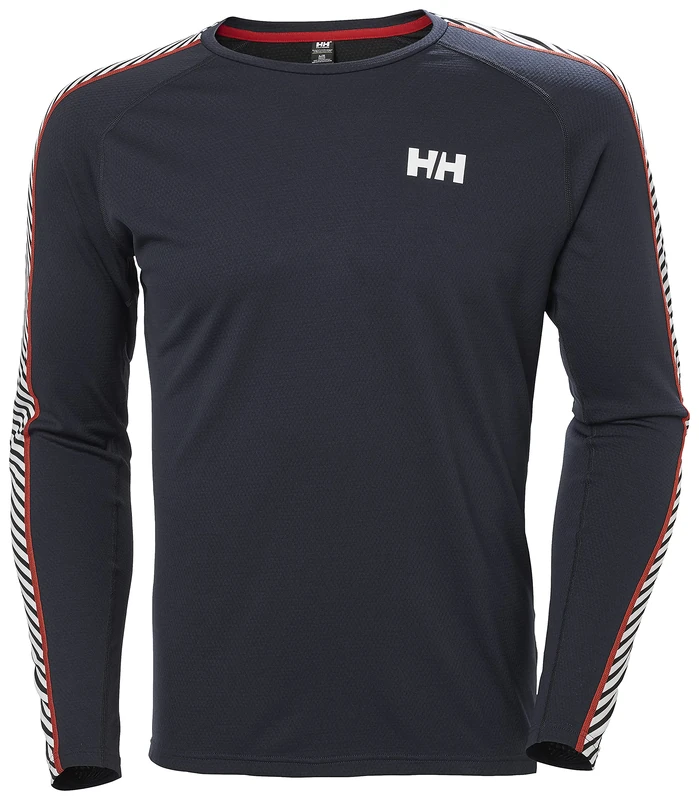 Helly Hansen Men's Lifa Active Stripe Crew, Navy, S