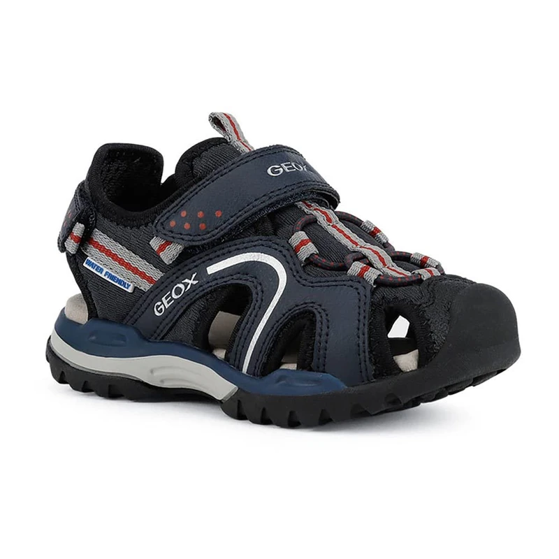 Geox Boys J Borealis Boy Sandals, Navy Red, 8.5 UK Child