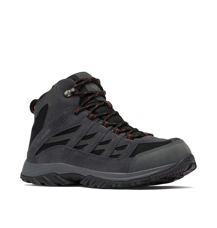 Columbia Men's Crestwood Mid Waterproof Hiking Shoes, Black charcoal