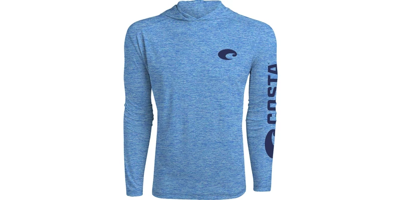 Costa Del Mar Men's Tech Performance Hood T-Shirt, Royal Blue Heather, XL