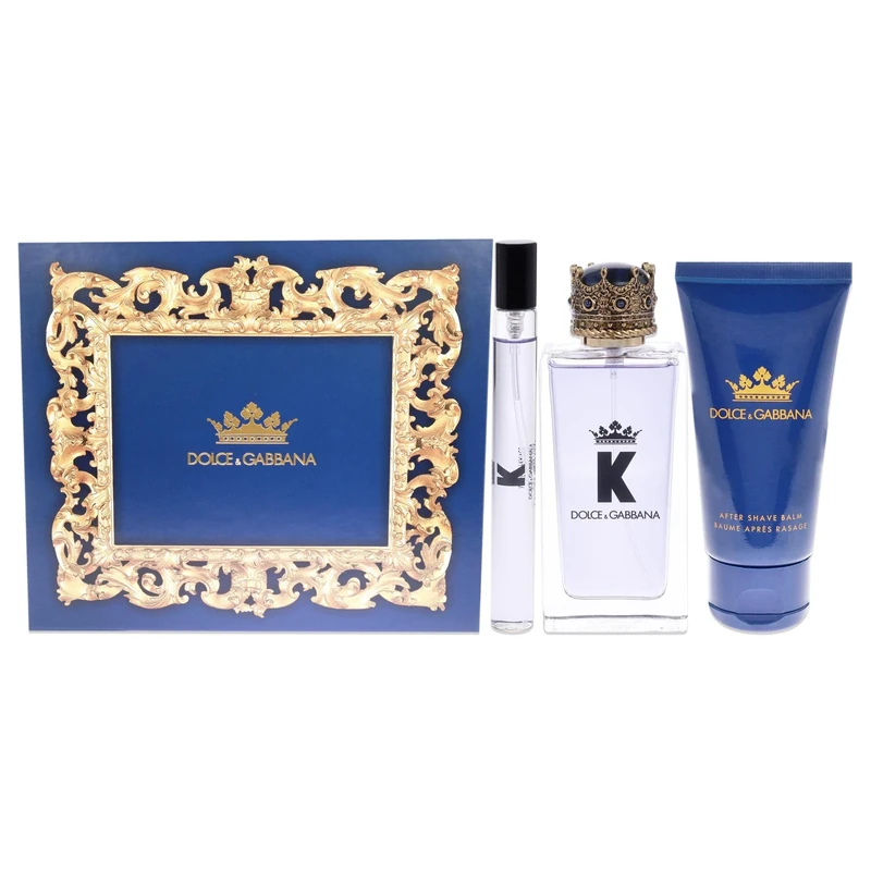 Dolce and Gabbana K For Men 3 Pc Gift Set 3.3oz EDT Spray, 1.6oz After Shave Balm, 0.33oz EDT Spray