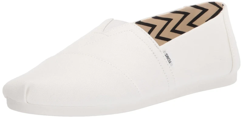 TOMS Mens Recycled Cotton Alpargata Loafer Flat, White, 9.5 UK