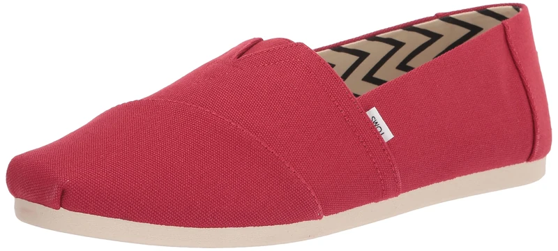 TOMS Mens Recycled Cotton Alpargata Loafer Flat, Red, 13 UK