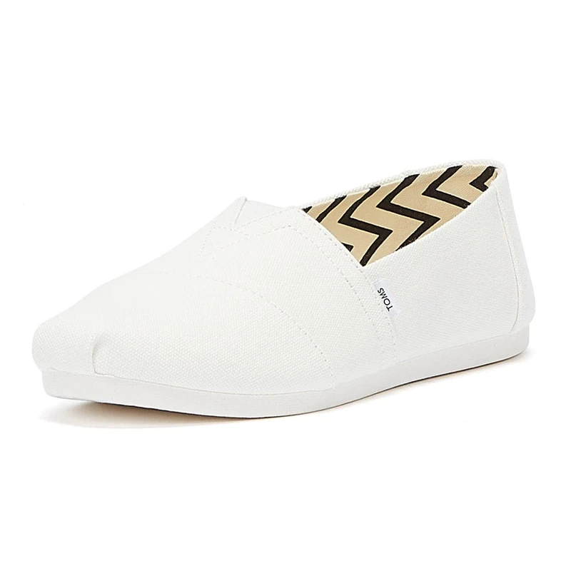 TOMS Classic Canvas Alpargata Slip-On Shoes for Men & Women - Comfortable, Durable, Breathable Espadrilles White