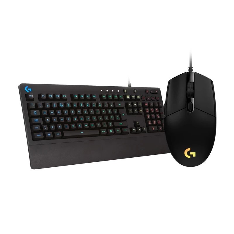 Logitech G213 Prodigy Gaming Keyboard with G203 LIGHTSYNC Gaming Mouse with Customizable RGB Lighting, QWERTY UK Layout - Black