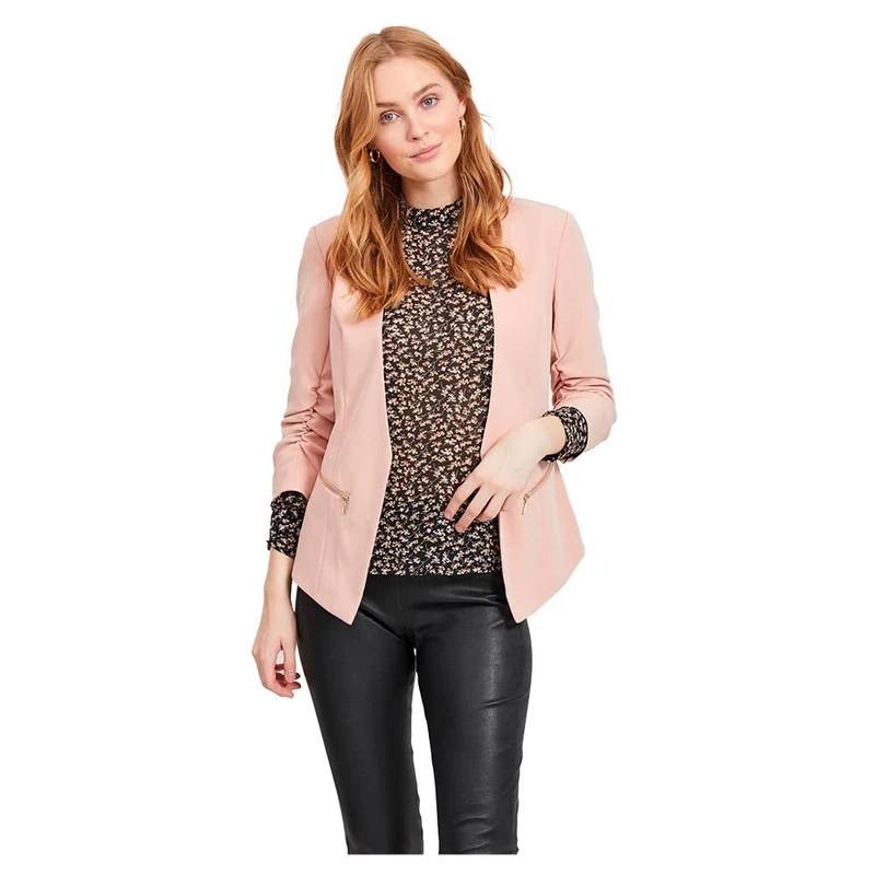 VILA Women's VIJOY 3/4 Blazer - NOOS Blazer, Misty Rose, 40