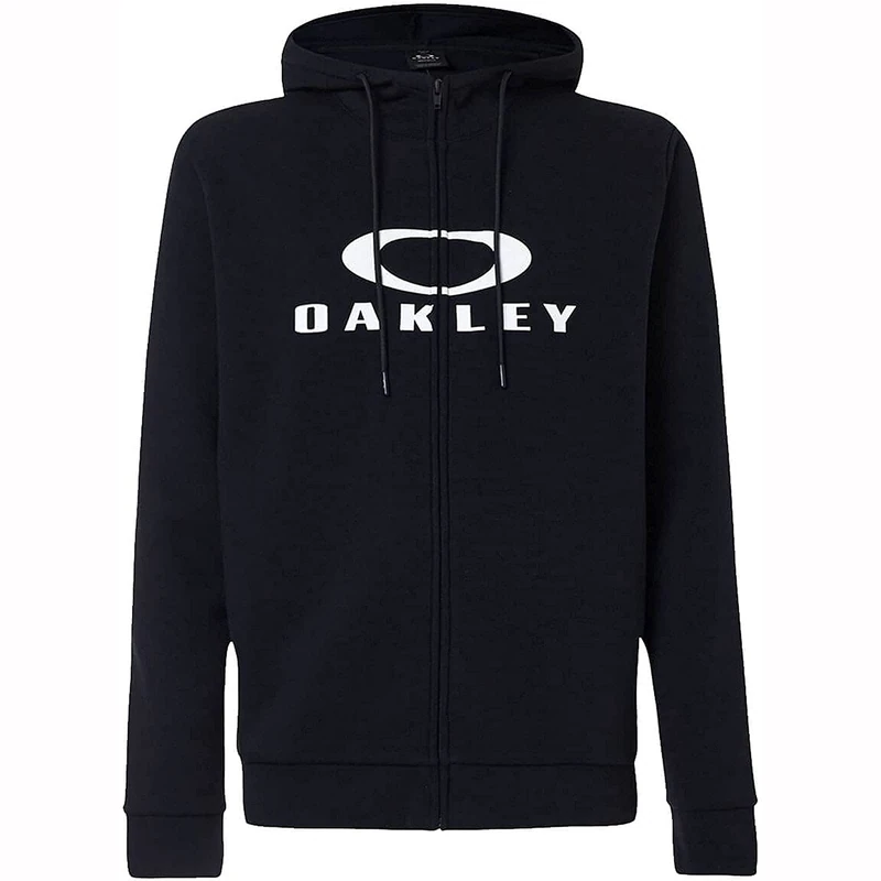 Oakley Men's Bark Full Zip Hoodie 2.0, Black/White, L
