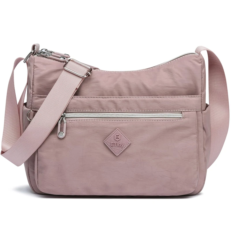 ETidy Crossbody Bag For Women Waterproof Lightweight Casual Shoulder Handbag Purse Bookbag, L Size Purple, L