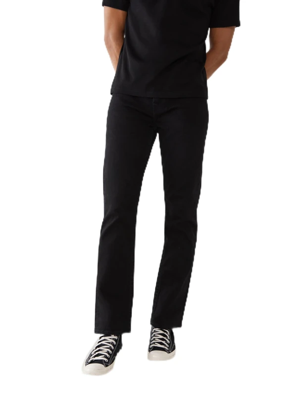 True Religion Men's Ricky Straight Leg Jean, 2sb Body Rinse Black, 36