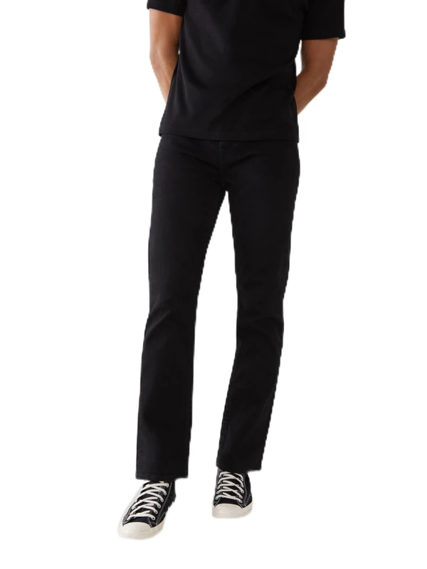 True Religion Men's Ricky Straight Leg Jean, 2sb Body Rinse Black, 44