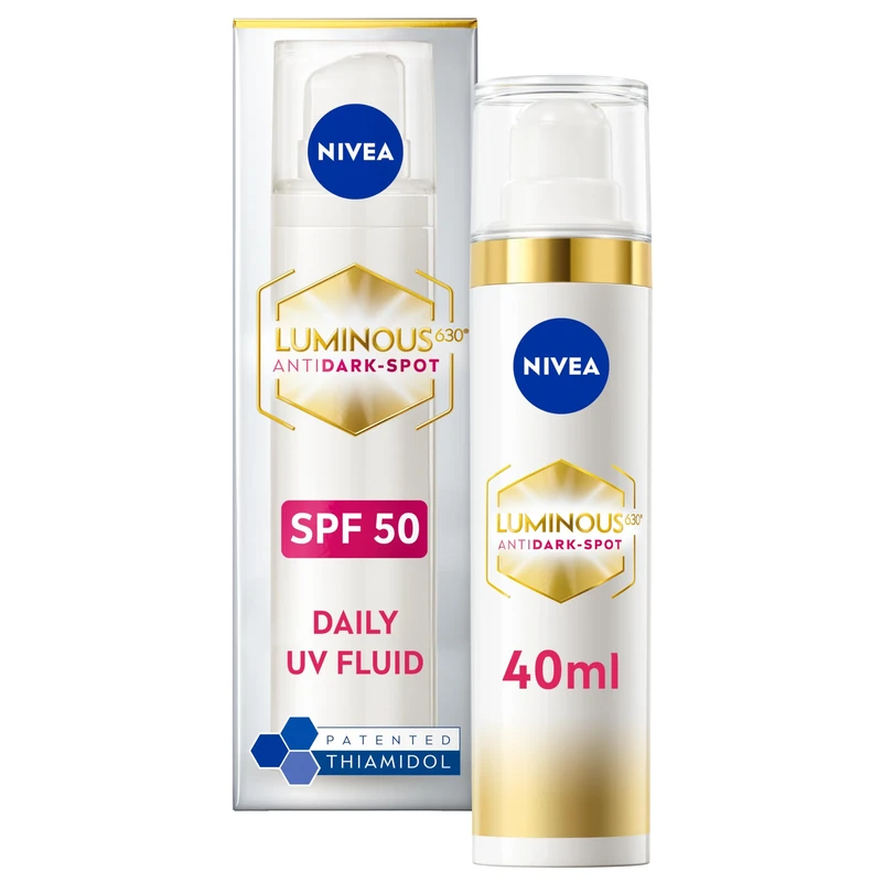 NIVEA Cellular Luminous 630 Anti Dark-Spot Day Moisturiser SPF 50 (40ml), Hydrating Fluid Protects From Dark-Spot Darkening and Photoageing for Smooth, Illuminated Skin