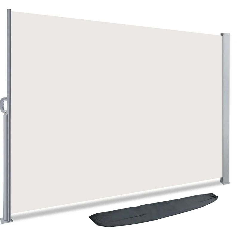 VOUNOT® Side Awning Retractable, Outdoor Privacy Screen for Garden, Balcony, Terrace, 140 x 300 cm, Beige