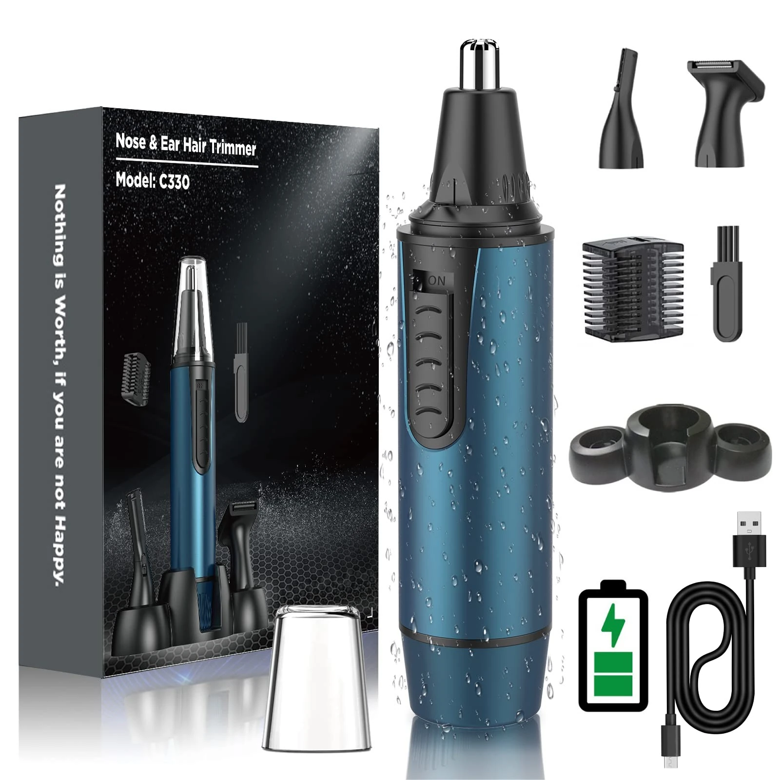 Nose Hair Trimmer for Men 2025 Painless Noses Trimmer Rechargeable Nasal Hair Trimmers for Men,Professional Nose Hair Trimmer with IPX7 Waterproof,Dual Edge Blades for Easy Cleansing
