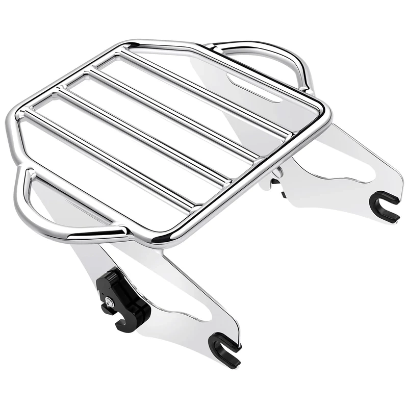 Benlari Chrome Detachable Luggage Rack 2-Up Mounting Rack Compatible for Harley Davidson Touring Road King Street Electra Glide 2009-2023 2021 2020 2019 2018 2017 2016 2015 2014 2013 2012 2011 2022