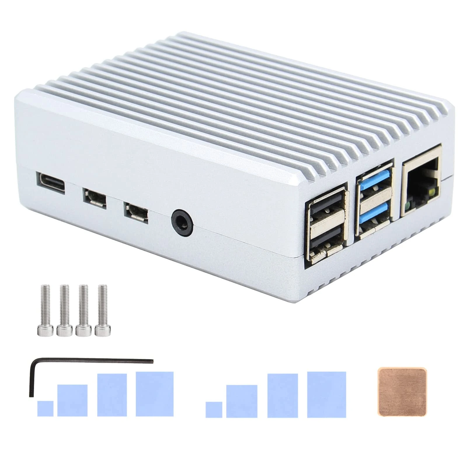 Raspberry Pi 4 Case Aluminum Heavy Duty Heatsink Case for Raspberry Pi 4 8GB/4GB/2GB Only-Silver