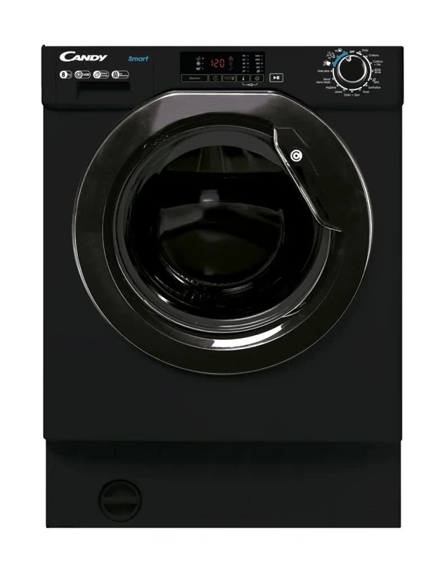 CANDY CBW 49D1BBE Integrated Washing Machine, 9 Kg Load 1400 Rpm Quick Wash, Sensor Wash, Hygiene cycle, Black