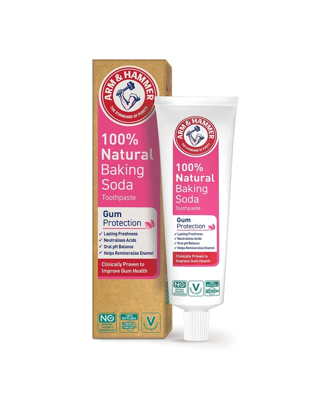 Arm & Hammer 100% Natural Gum Protection Toothpaste, Baking Soda Toothpaste for Healthier Gums and Oral Health Support, 75 ml Tube