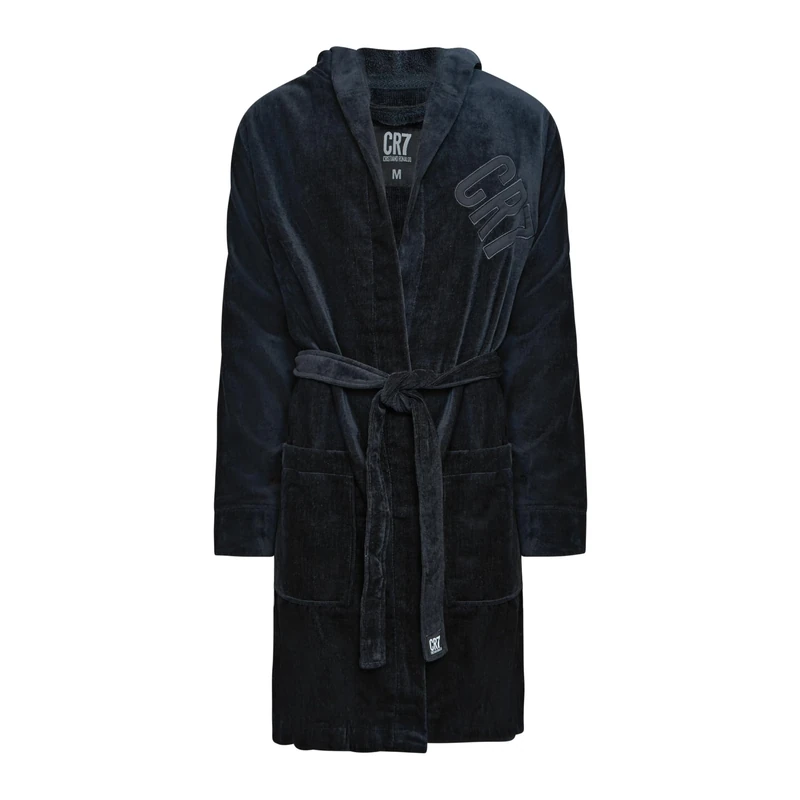 CR7 CRISTIANO RONALDO Mens 2022 Bathrobe - Black - XL