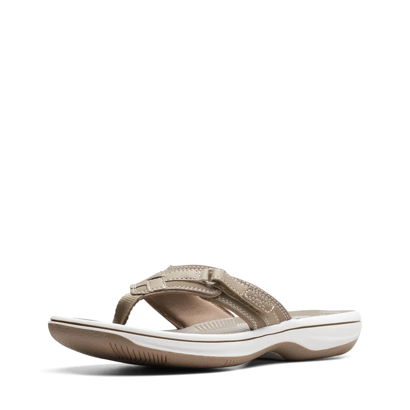 Clarks Women's Breeze Sea Flip Flop, Taupe Synthetic, 4.5 UK