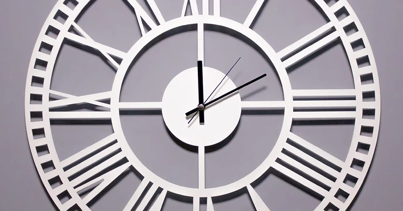 Homemania Clock Set 2 – Object Holder, Books – Wall, Living Room, Bedroom – White Metal, 50 x 0.15 x 50 cm, 50 X 0.15 X 50cm