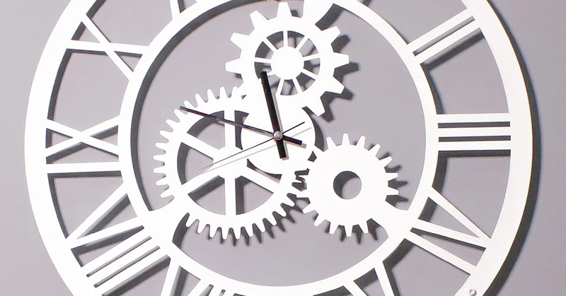 Homemania Wall Clock for Entrance, Living Room, White Metal, 50 x 0.16 x 50 cm, 50 X 0.16 X 50cm