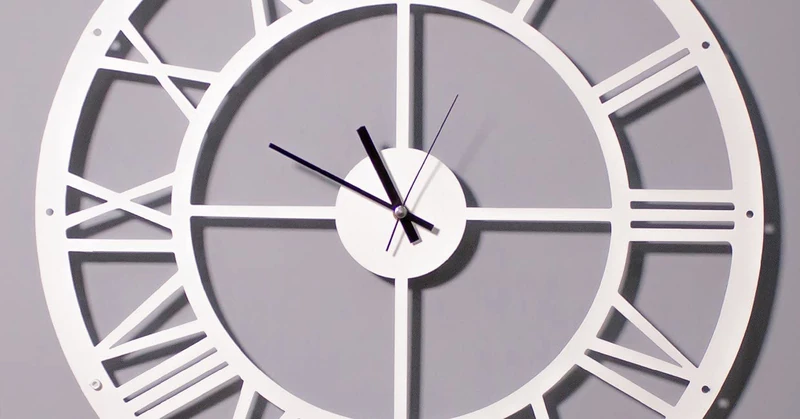 Homemania, Bookshelf, Wall Clock, White Metal, 50 x 0.16 x 50 cm, 50 X 0.16 X 50cm