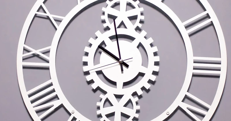 Homemania Clock – Storage, Books – Wall, Living Room, Bedroom – Set 2 White Metal, 50 x 0.15 x 50 cm, 50 X 0.15 X 50cm