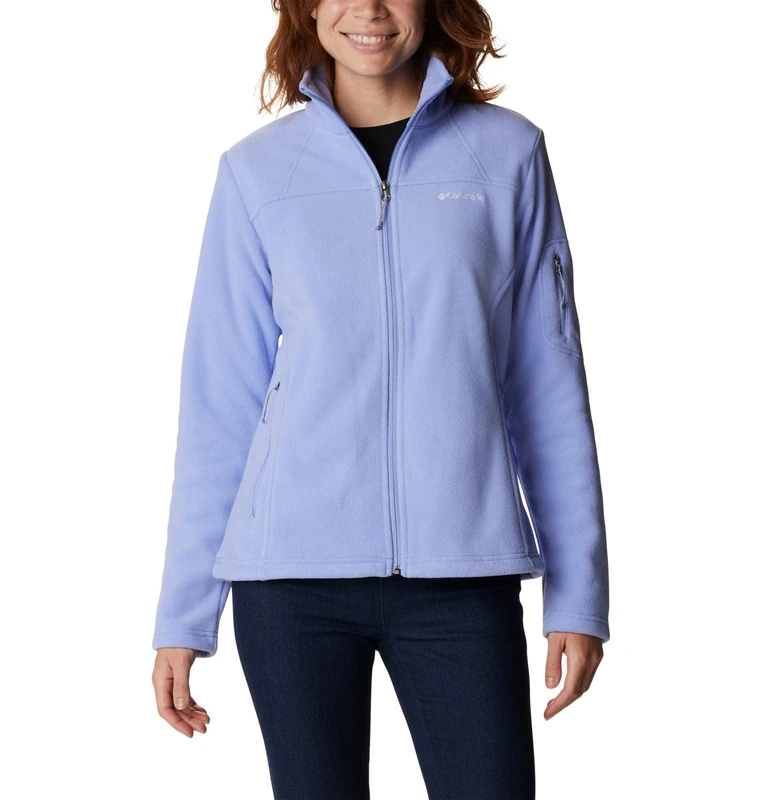 Columbia Women's Fast Trek Jacket, Full Zip Fleece Jacket, Serenity, Size L
