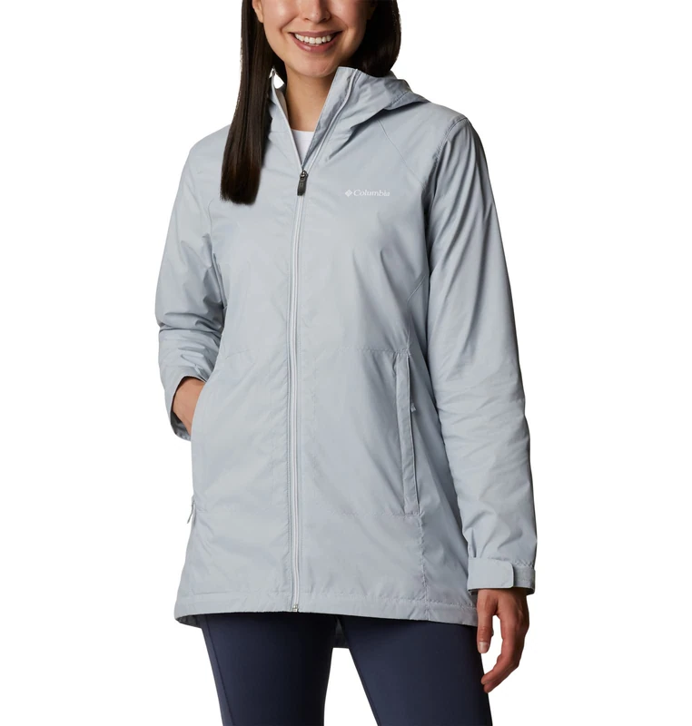 Columbia Women's Switchback Lined Long Jacket Shell, Cirrus Grey, 1X - Image 1