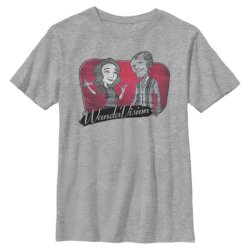 Marvel Boy's Scarlet Wandavision T-Shirt, Sportlich Heather, XL