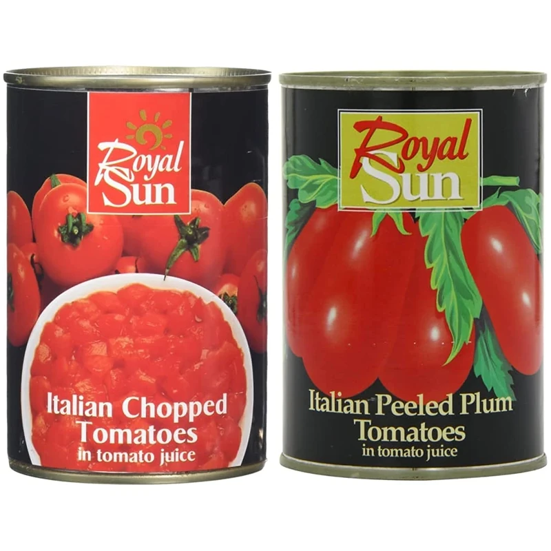 Royal Sun Chopped Tomatoes 400 g (pack of 24) & Royal Sun Plum Tomatoes 400 g (Pack of 24)