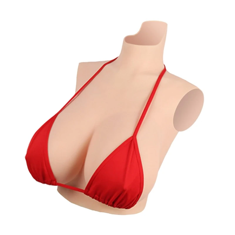 Wisfancy Silicone Breast Plate Realistic Breastplates Fake Breast Forms, Artificial Boobs for Crossdresser Mastectomy Transgender Prosthesis Enhancer(Ivory White, I Cup-Liquid Silicone) - Image 1