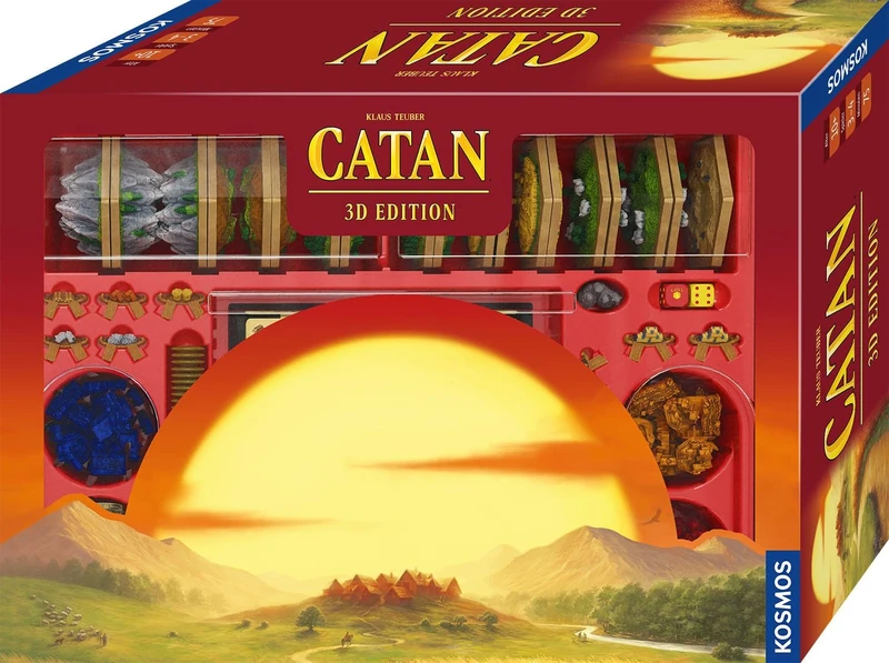 Kosmos 682262 CATAN - 3D-Edition, spannendes Strategiespiel für 3-4 Personen ab 10 Jahren, Brettspiel-Klassiker, Familienspiel, Siedler von Catan als hochwertige 3D-Edition, Eigenständiges Spiel